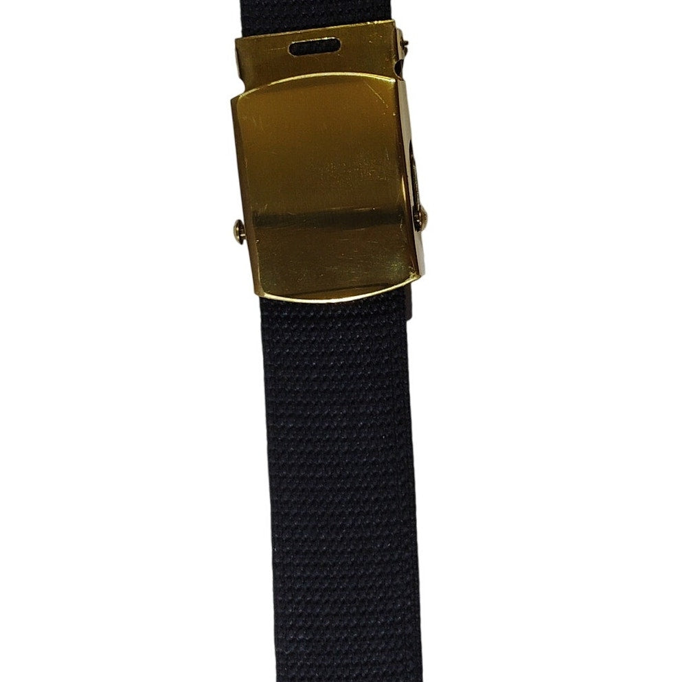 42" Dark Navy Blue Web Belt – U.S. Made, Solid Brass Military Style Buckle