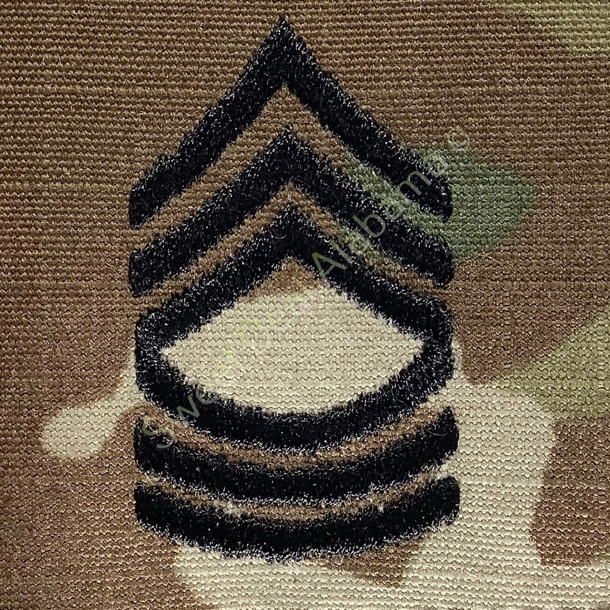 U.S. Army Master Sergeant OCP Rank Uniform Insignia, Multi-Camo, 2x2 Hook-n-Loop