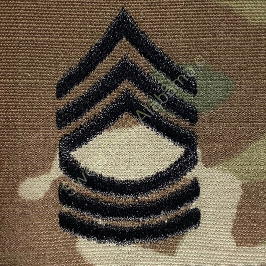 U.S. Army Master Sergeant OCP Rank Uniform Insignia, Multi-Camo, 2x2 Hook-n-Loop