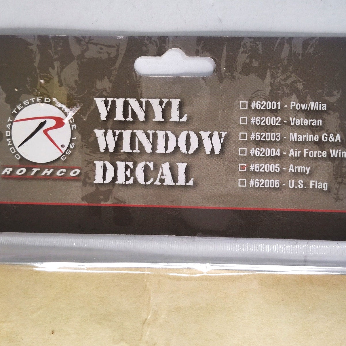 Rothco Army Vinyl Window Decal Novelty Clear w/ White Logo 6" × 6"