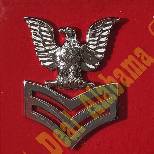 Vanguard Navy Cap Device Pin: E6 Petty Officer 1st Class, 1-3/4"H x 1-1/2"W