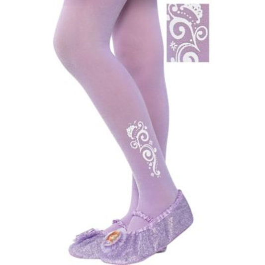 Disney Sofia the First Purple Tights Girls Small 4-6