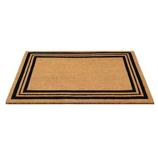 StyleWell 18 in. x 30 in. Black Border Coir Door Mat, Black Border