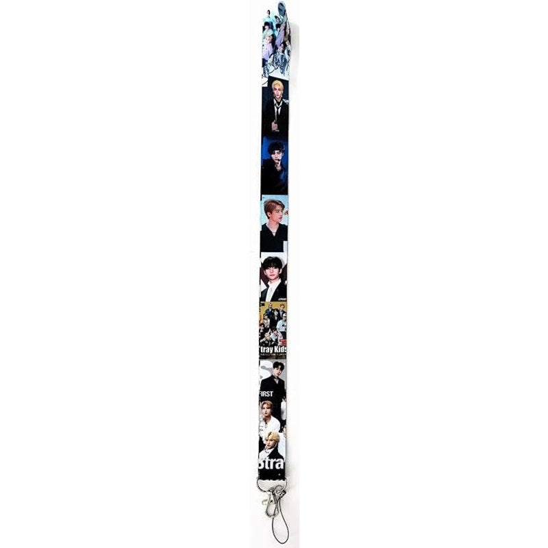 Stray Kids 17.7" Lanyard Keychain – K‑Pop ID Badge Holder, Phone Pin Strap