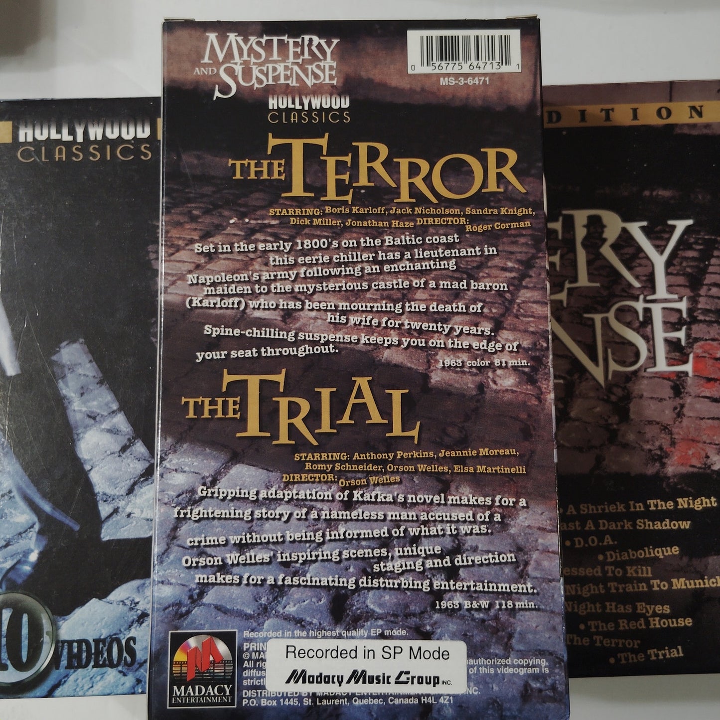 Mystery & Suspense VHS 10‑Tape Box Set 1997 Hollywood Classics