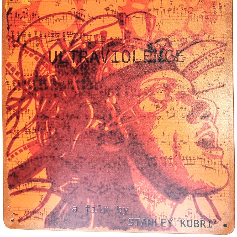 Clockwork Orange Tin Sign 12×8 Kubrick Film Retro Orange Art Metal Wall Decor