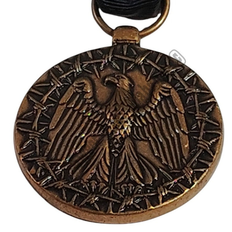 P.O.W. Service Medal w/ Pinback, 1-1/4"D Medal x 2-3/4"H Overall