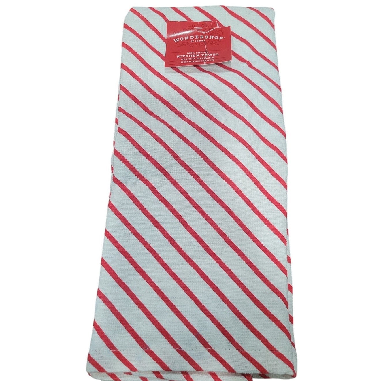 Christmas Striped Kitchen Towel Red – Wondershop 16" x 26"