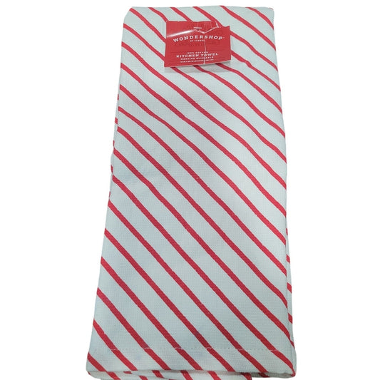 Christmas Striped Kitchen Towel Red – Wondershop 16" x 26"