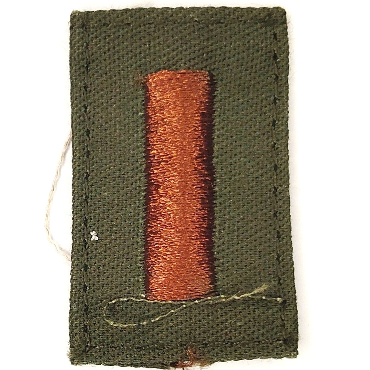 VTG US Army 2LT O‑1 Rank Patch Subdued Gold Bar ODG 1‑3/4" × 1" BDU Cap Device