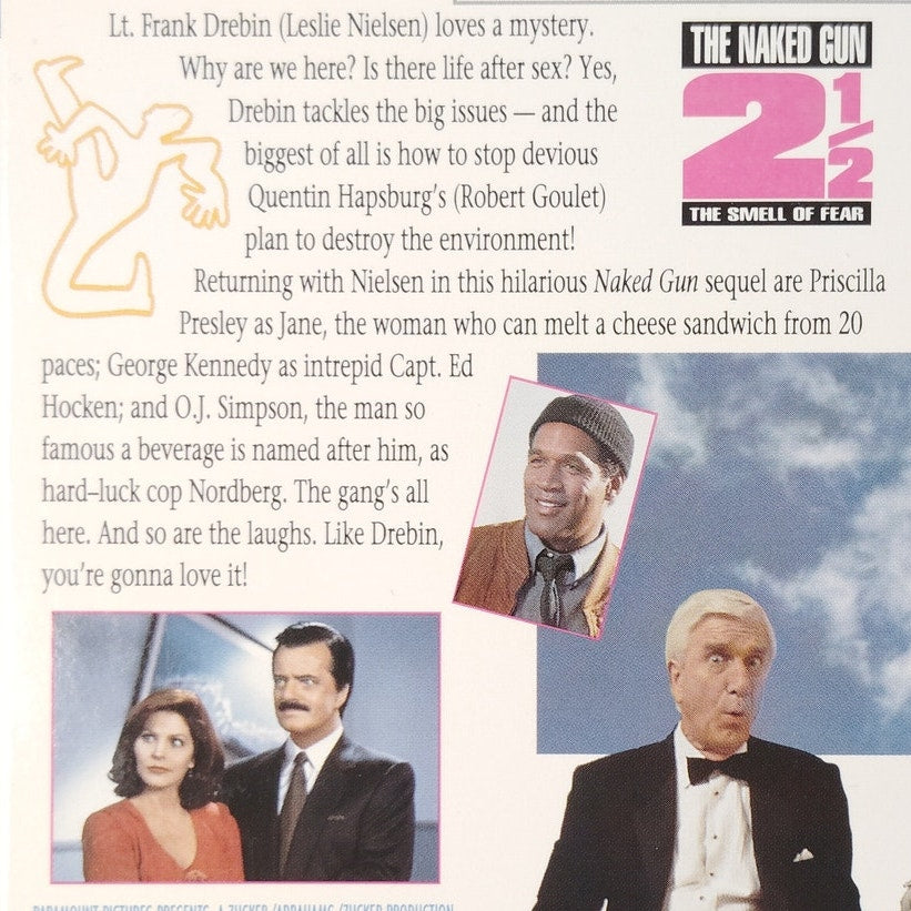 Naked Gun 2½ The Smell of Fear VHS 1991 Leslie Nielsen Comedy