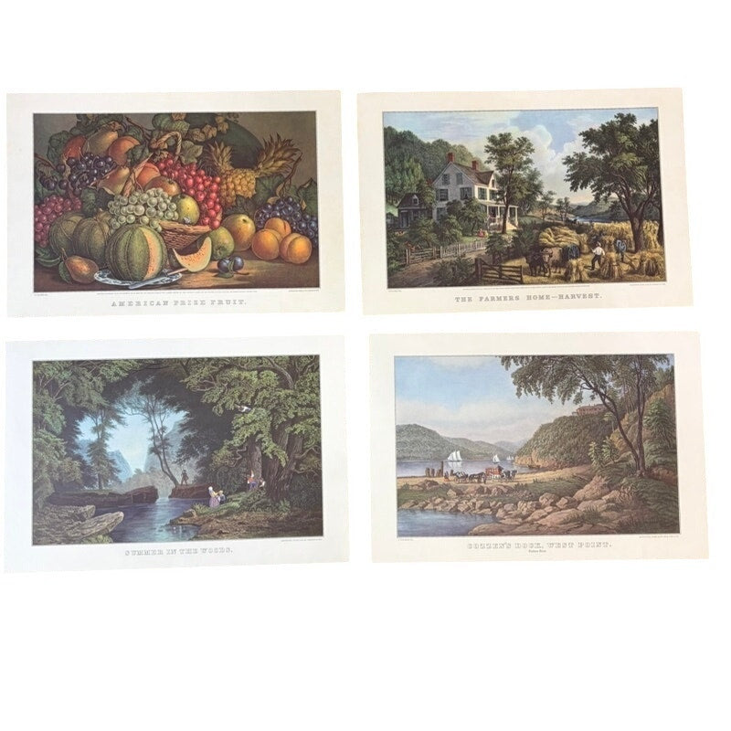 1961 The Travelers Insurance Currier & Ives Calendar - Frameable Illustrations
