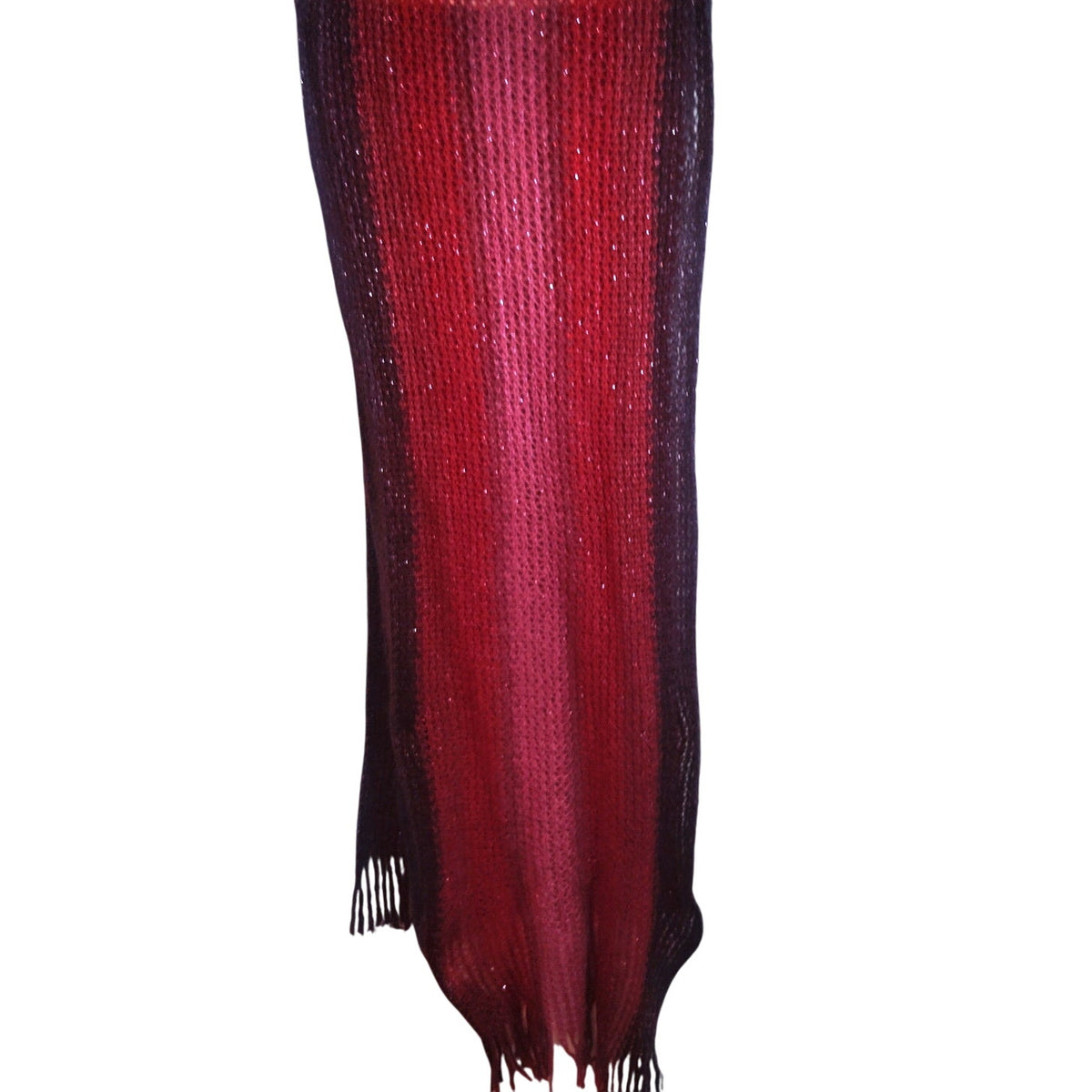 All American Comfort Navy & Red Ombre Knit Scarf Metallic Thread Estate