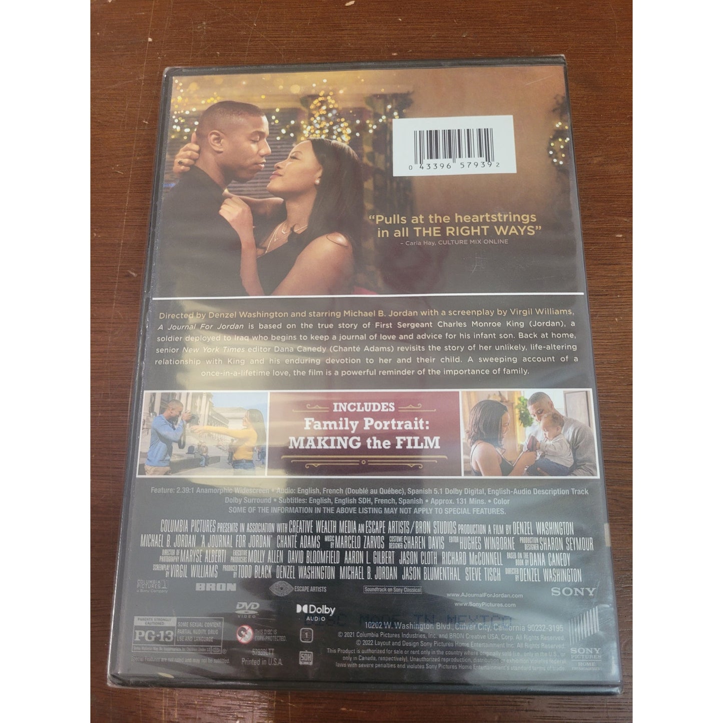 A Journal for Jordan DVD 2021 Denzel Washington Chante Adams Drama Romance