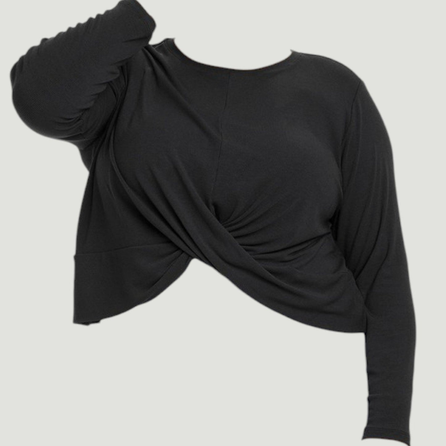 All in Motion Women’s Twist Front Long Sleeve Top Black 4X