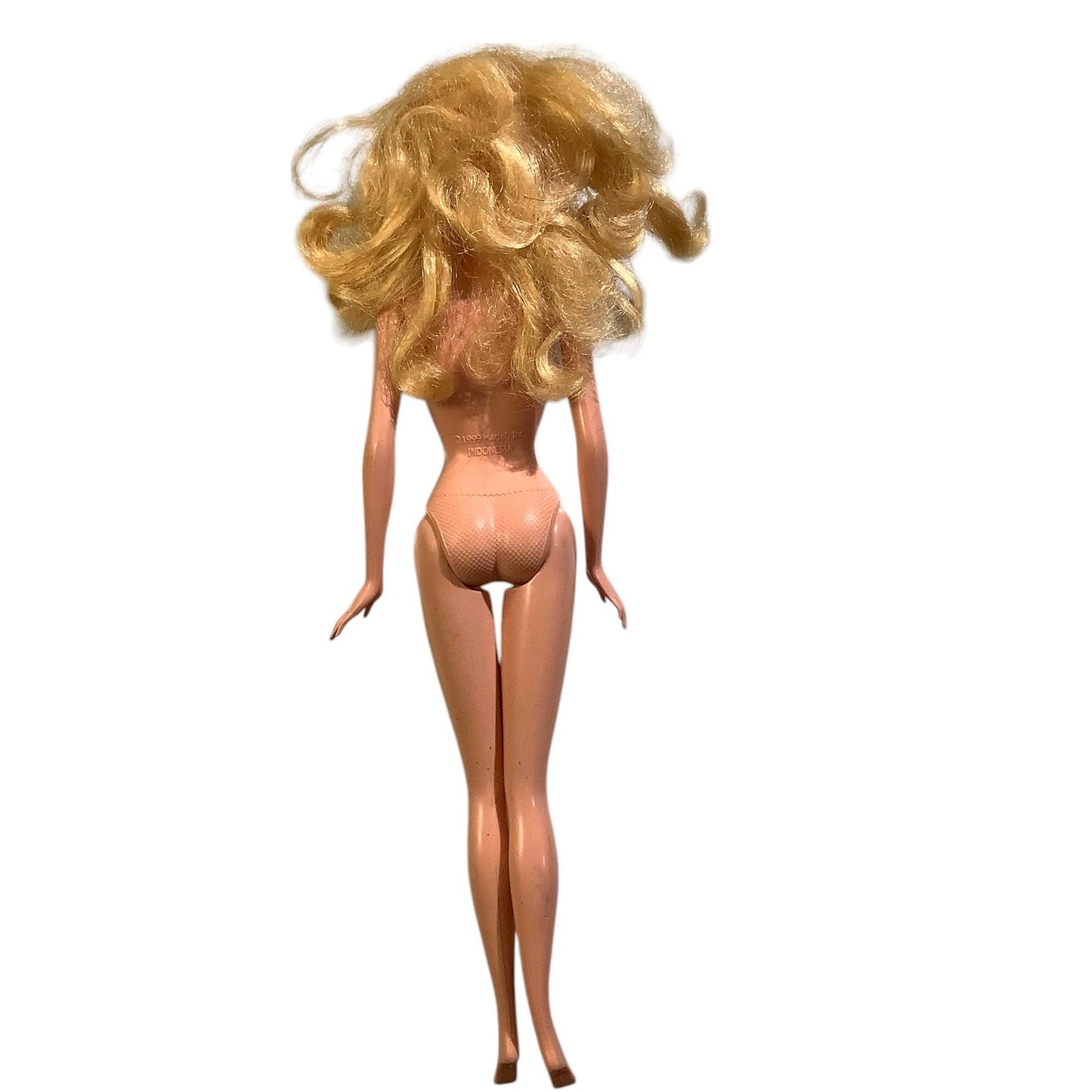 11.5" Barbie Doll Head (1998) & Body (1999), Beaded Necklace, Pink Stud Earrings