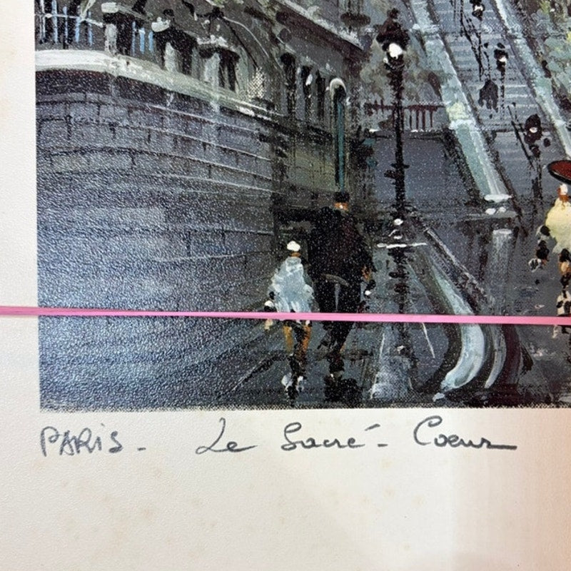 Vintage Paris Prints - 1972 Notre Dame & 1974 Sacre-Coeur 2PC Set, 18x14.5"