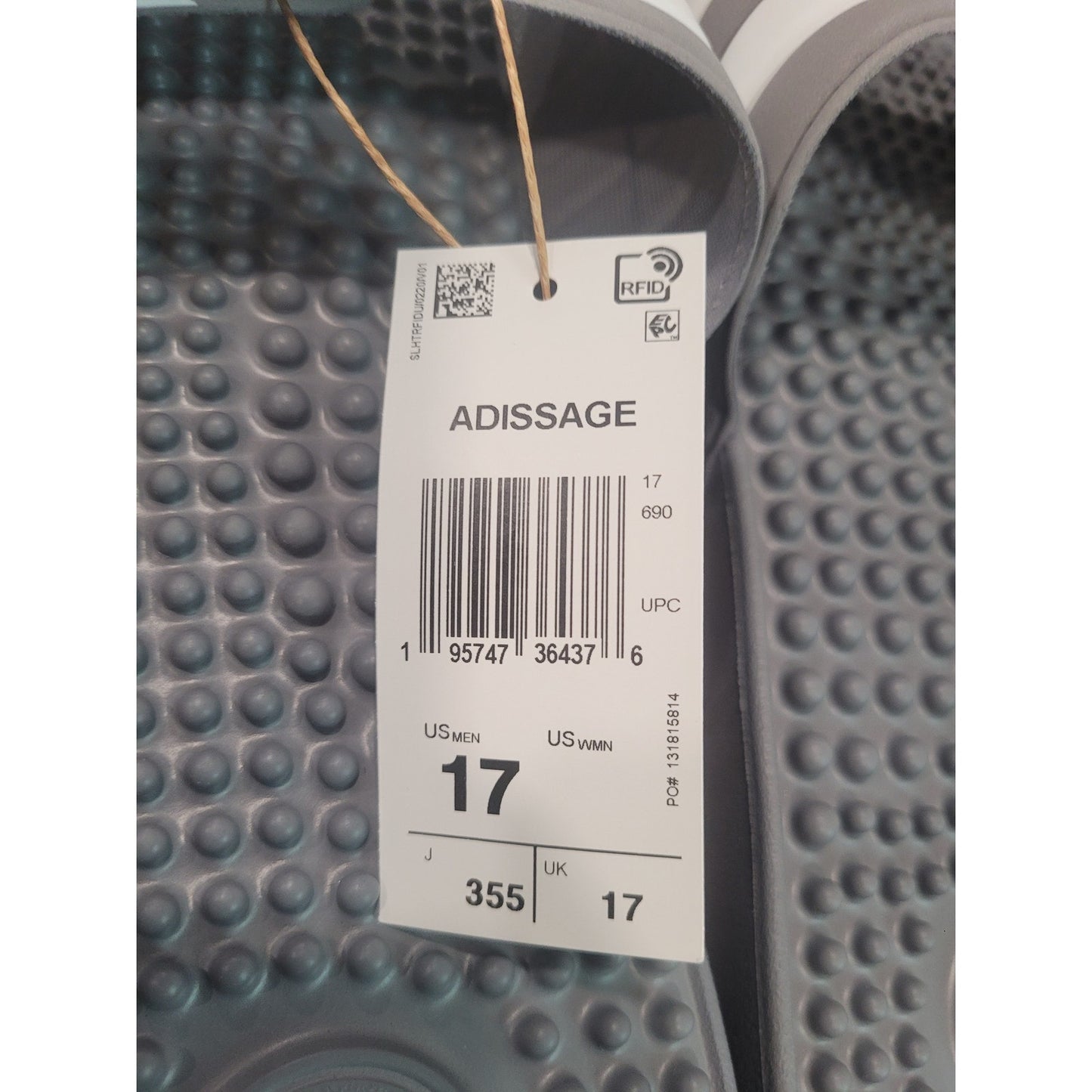 Adidas Adissage Slide Sandal, Unisex Adult Size 17, Comfort Massage Footbed