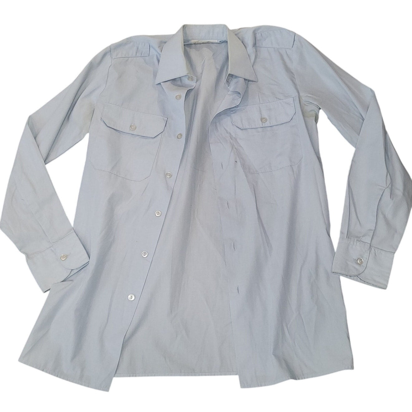 Vintage German Military Shirt – NSN 8405-12-150-9873, Blue, Long Sleeve, Small