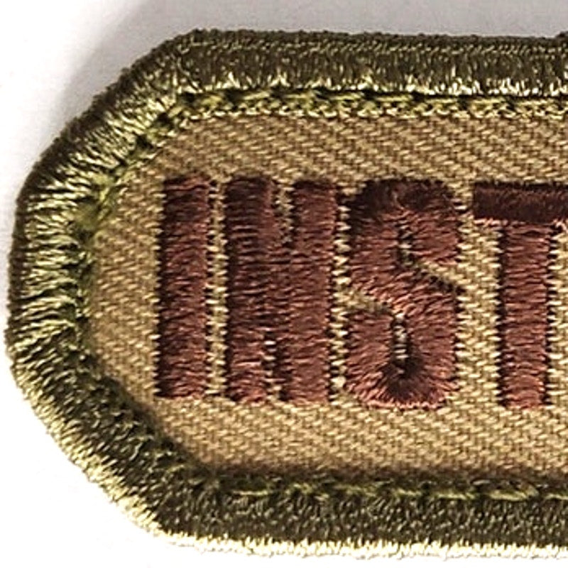 Mil‑Spec Monkey Instructor Patch Brown on Tan w/ Green Border 3" × 1" Hook‑Back