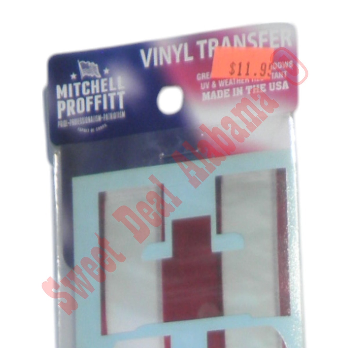 Mitchell Profitt Vinyl Transfer - AIR FORCE - Red, White and Blue - 15.5"L x 3"H