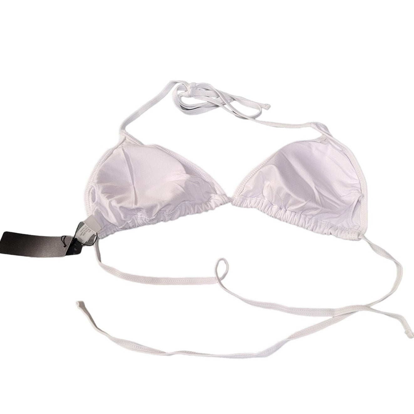 Tempt Me Women White Triangle Halter Two Piece Sexy String Tie Side, L (12-14)