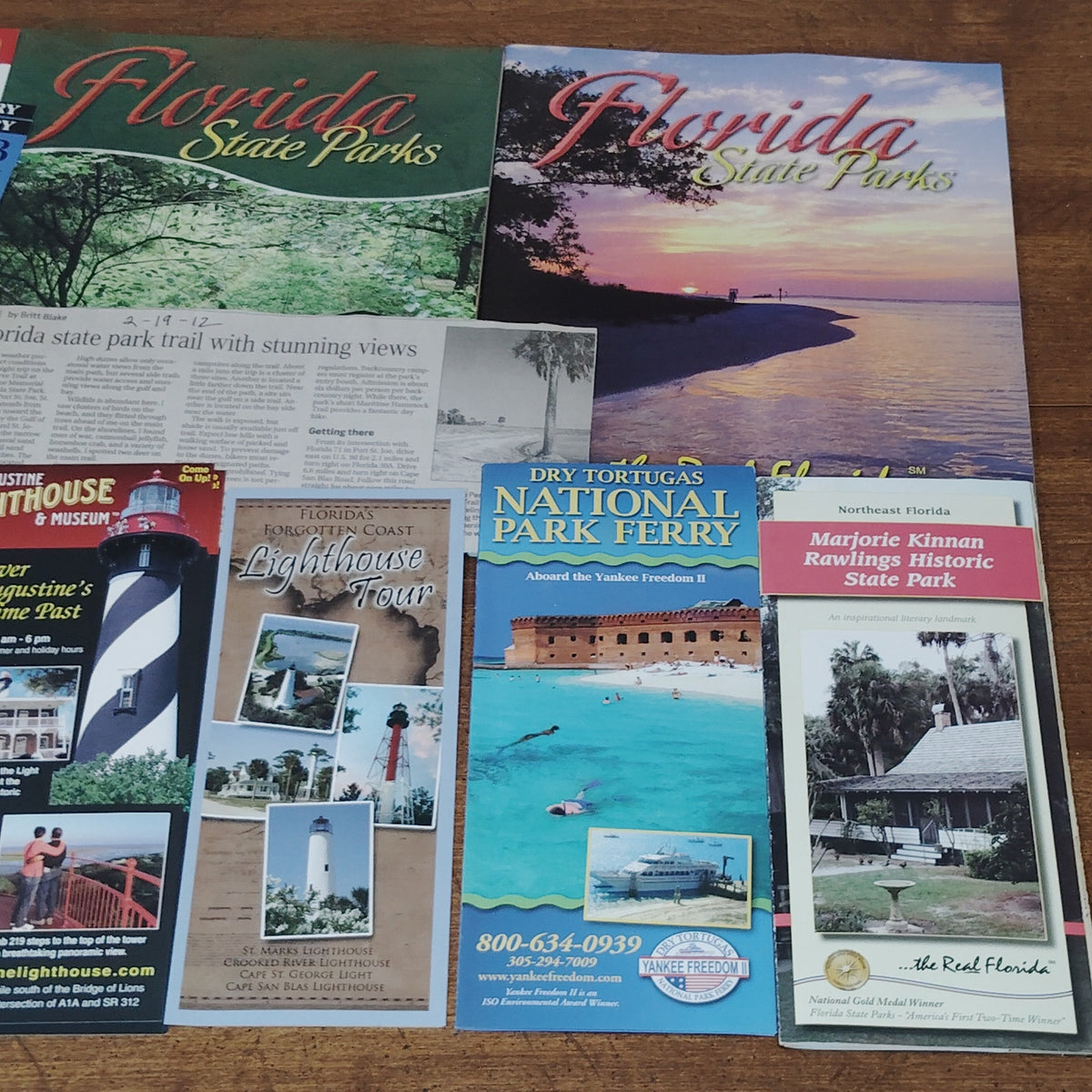 Florida Travel Ephemera Lot: State Parks & Lighthouses Brochures 2009
