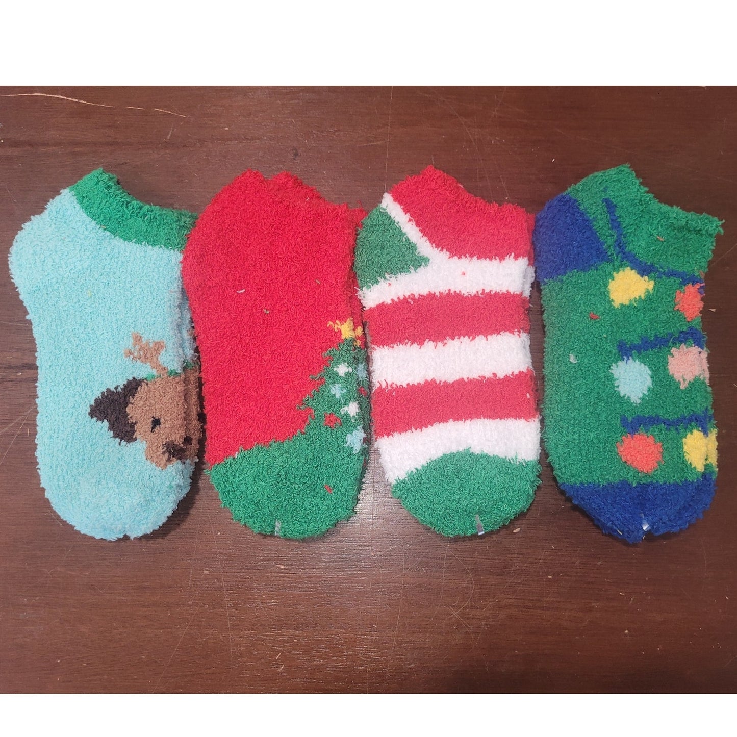 4-Pack Cozy Terrycloth Holiday Socks for Kids – Size 7–8.5