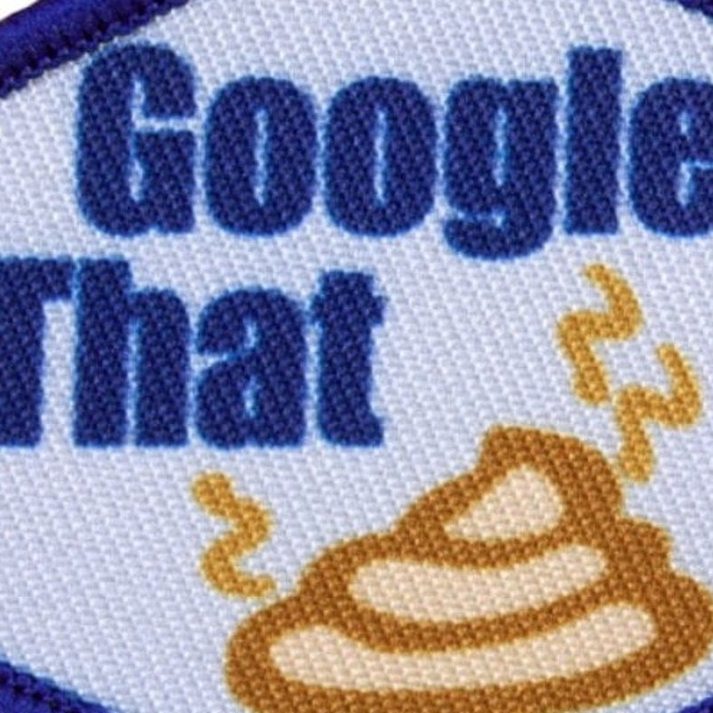 Google That "S**T Image" Novelty Patch Red Rock 2‑1/8" × 2" Printed Hook Back
