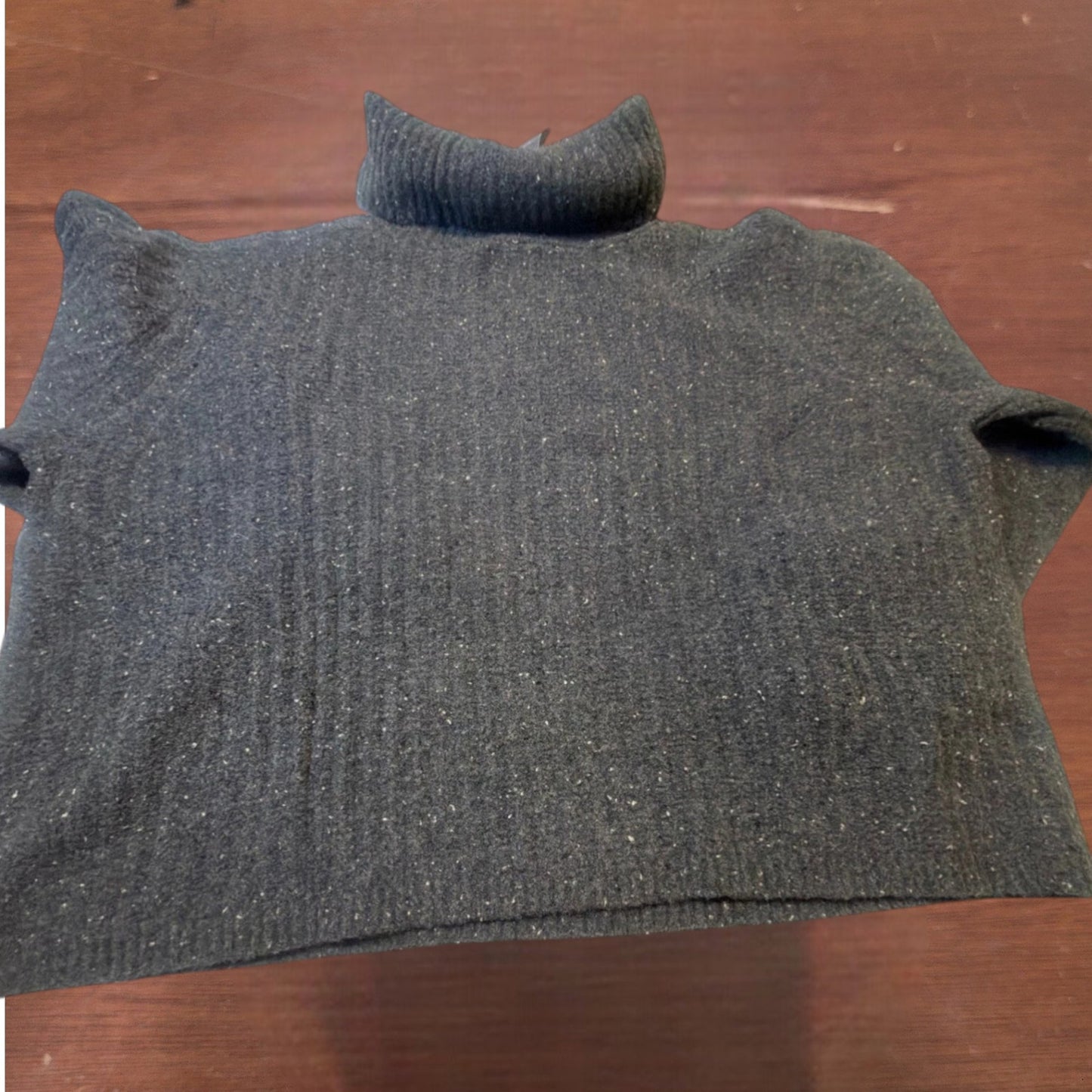 Women’s 2X Mock Turtleneck Cashmere‑Like Pullover Sweater – Dark Gray