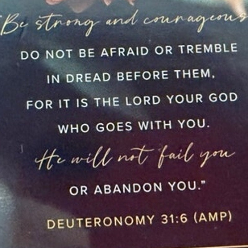Christian Scripture Fridge Magnet Deuteronomy 31:6 Bible Verse Flower 3.5"