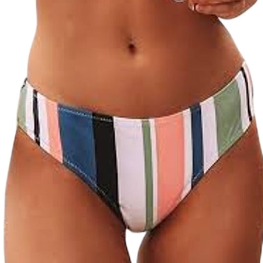 Cupshe Multicolor Stripe Bikini Bottoms Vertical Bands Hipster Fit Women’s Large