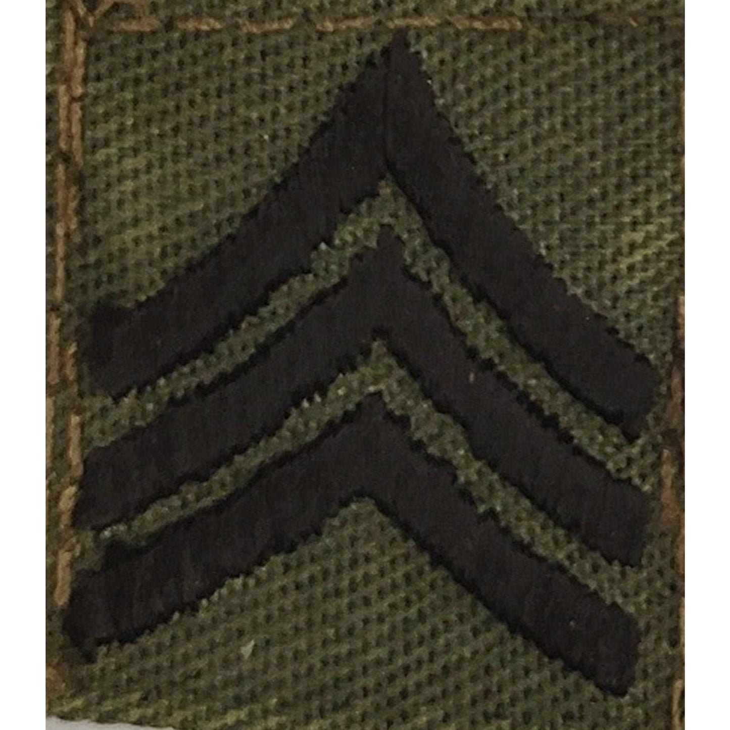 US Army SGT E‑5 Rank Patch Subdued ODG 1" × 1" TE Collar or Cap Device