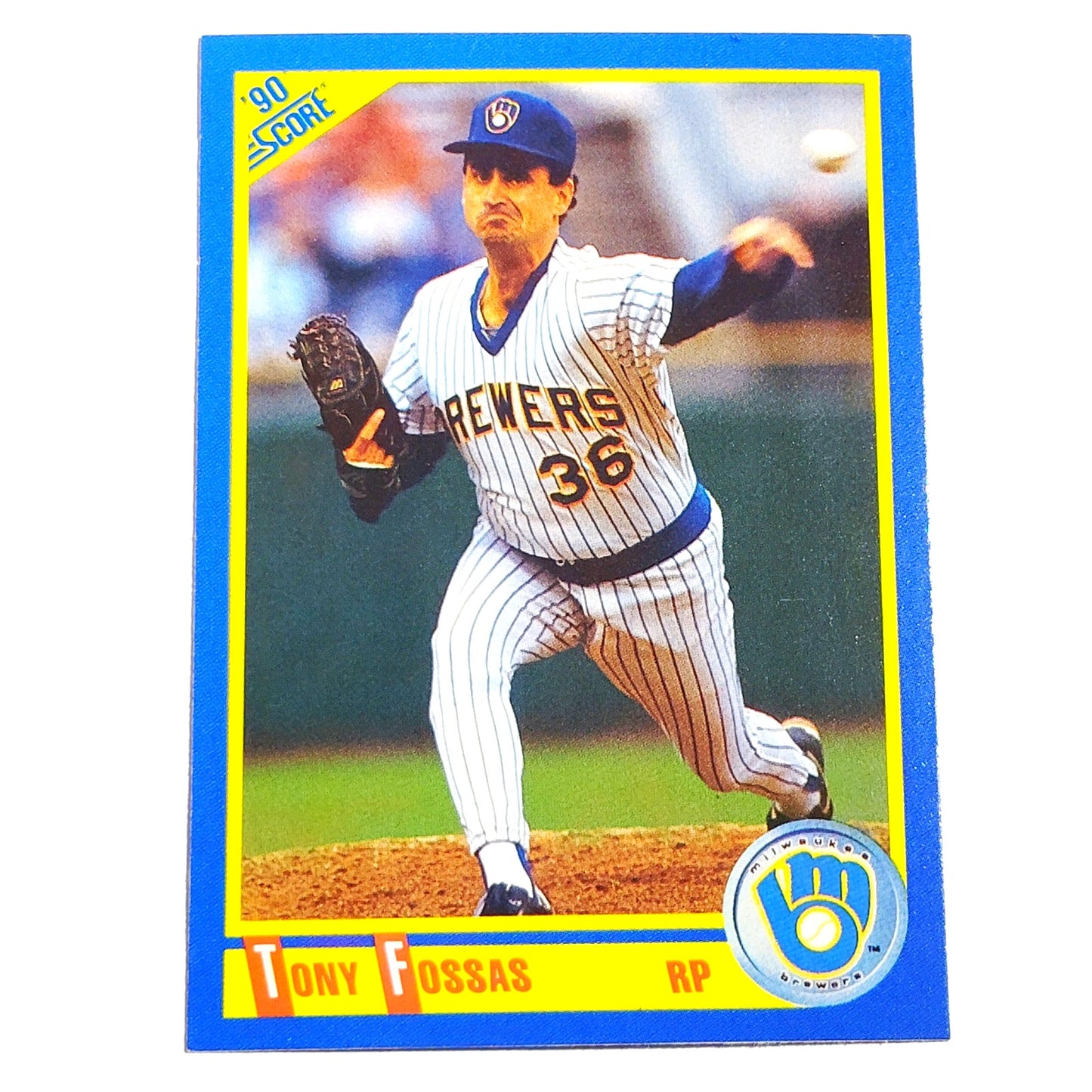 1990 Score Tony Fossas #567 Boston Red Sox Relief Pitcher MLB Baseball EX