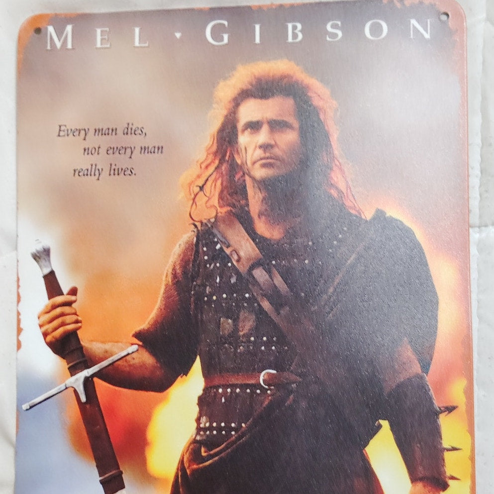 Braveheart – Mel Gibson Retro Tin Sign – 12x8 Metal Movie Poster – Summer 1995 Quote Edition
