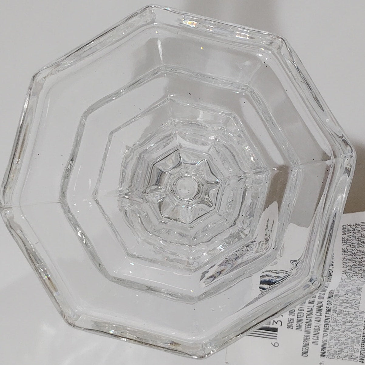 Luminessence Glass Candlestick Holder 3.4x4 Clear Decorative Taper Candle Stand