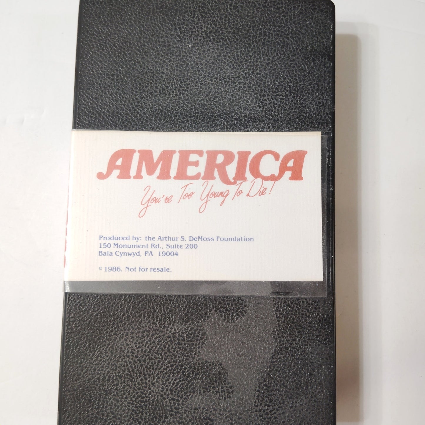 America: You’re Too Young to Die VHS 1986 Arthur S DeMoss Foundation Documentary
