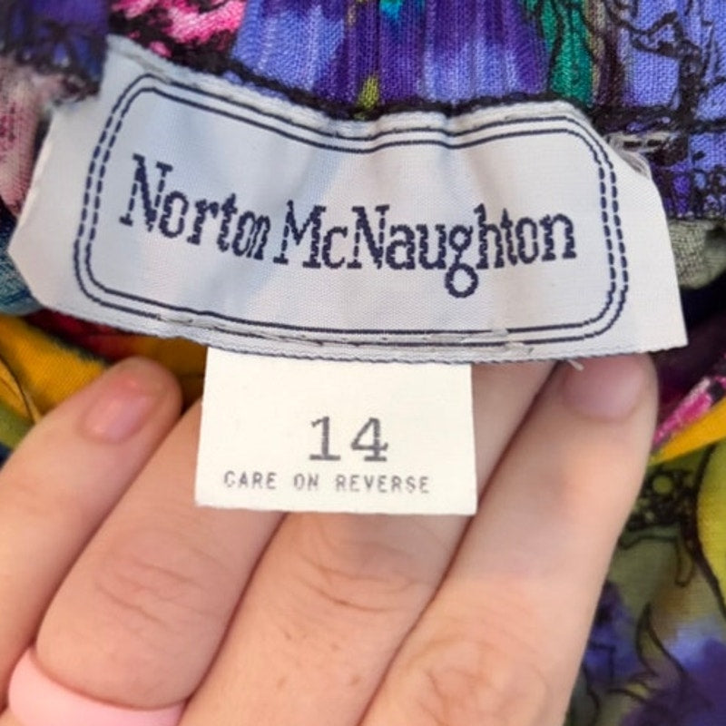 Cymbrion Purple Pleated Top Norton McNaughton Floral Maxi Skirt Set 14