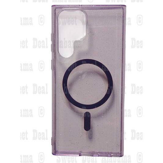 Magnetic Case - For Samsung Galaxy S22 Ultra - Glitter Purple, Shockproof