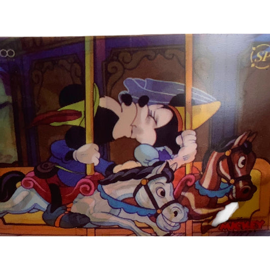 Mickey & Minnie Kissing 3D Card, Disney 100th Anniversary Wonder Collectors Card