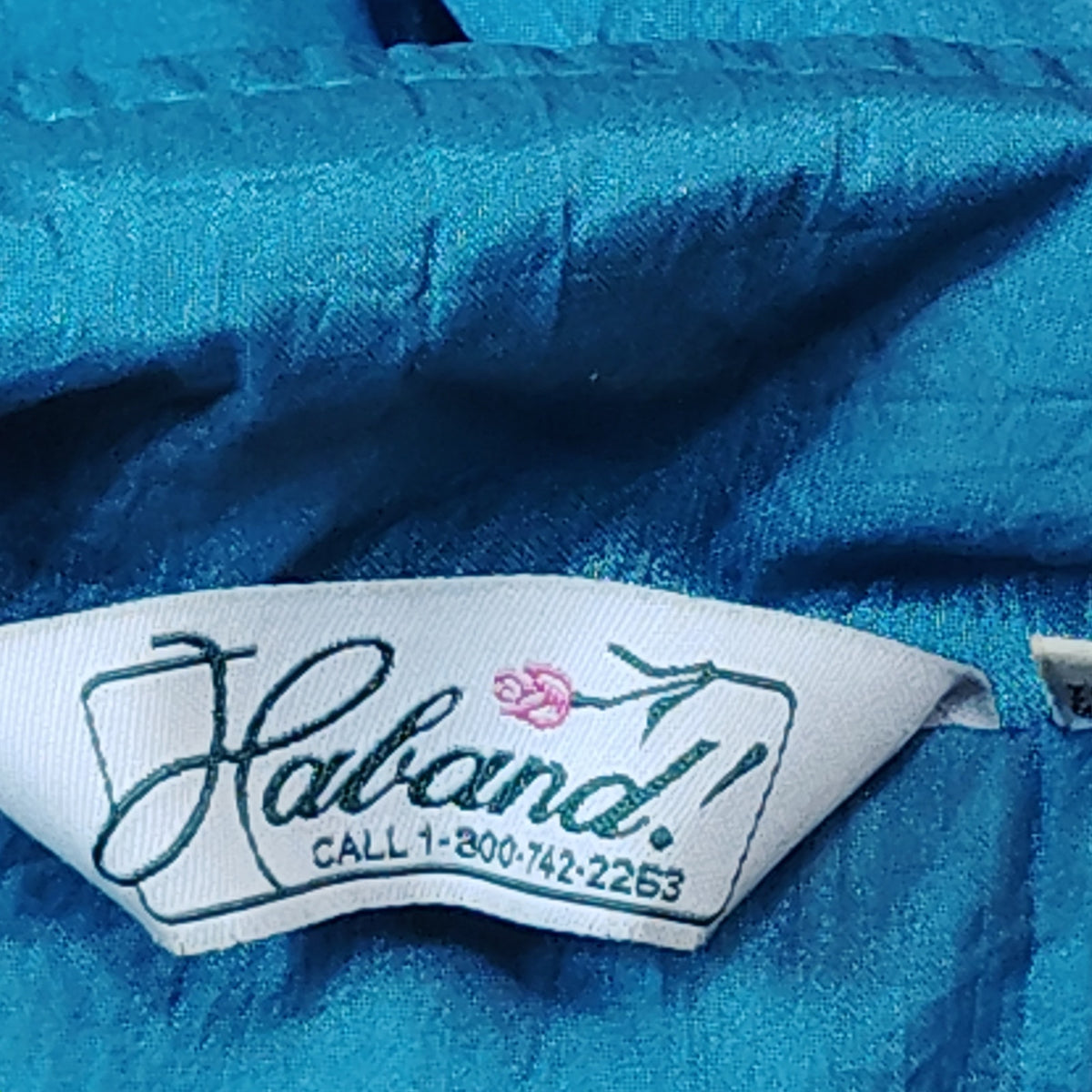 Haband L Teal Blue Nylon Windbreaker Jacket Full Zip Snap Lightweight