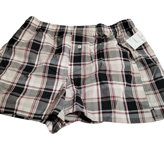 Nordstrom Men’s Woven Boxer Shorts – Plaid – Medium (32–34) – Cotton‑Blend