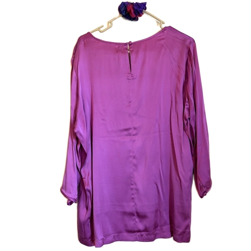 Appleseed's Soft Surroundings Purple Velvet Silk 5PC Skirt Set L Scarf Top