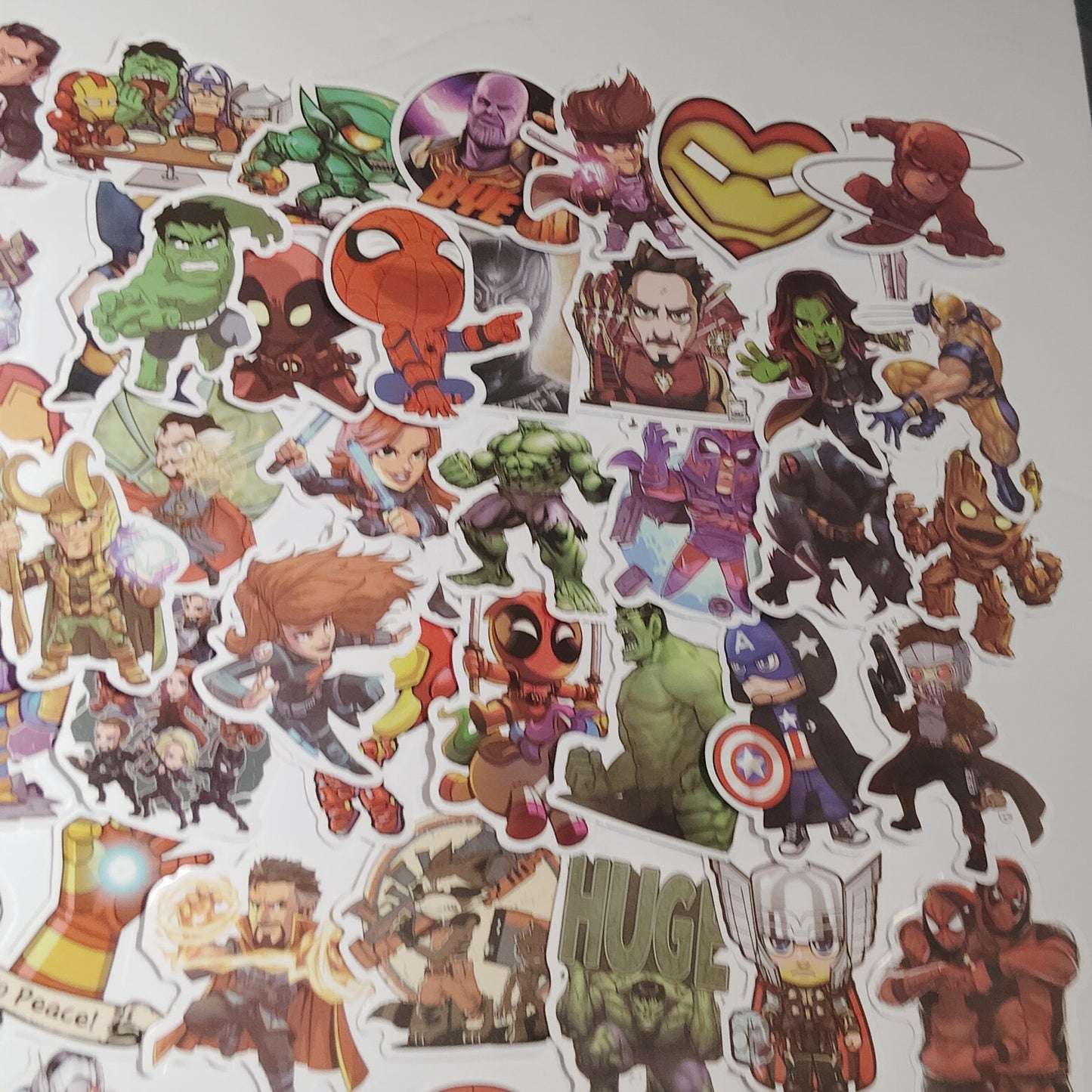 130‑Pc Marvel Chibi Vinyl Sticker Pack Waterproof Laptop Water Bottle Decals