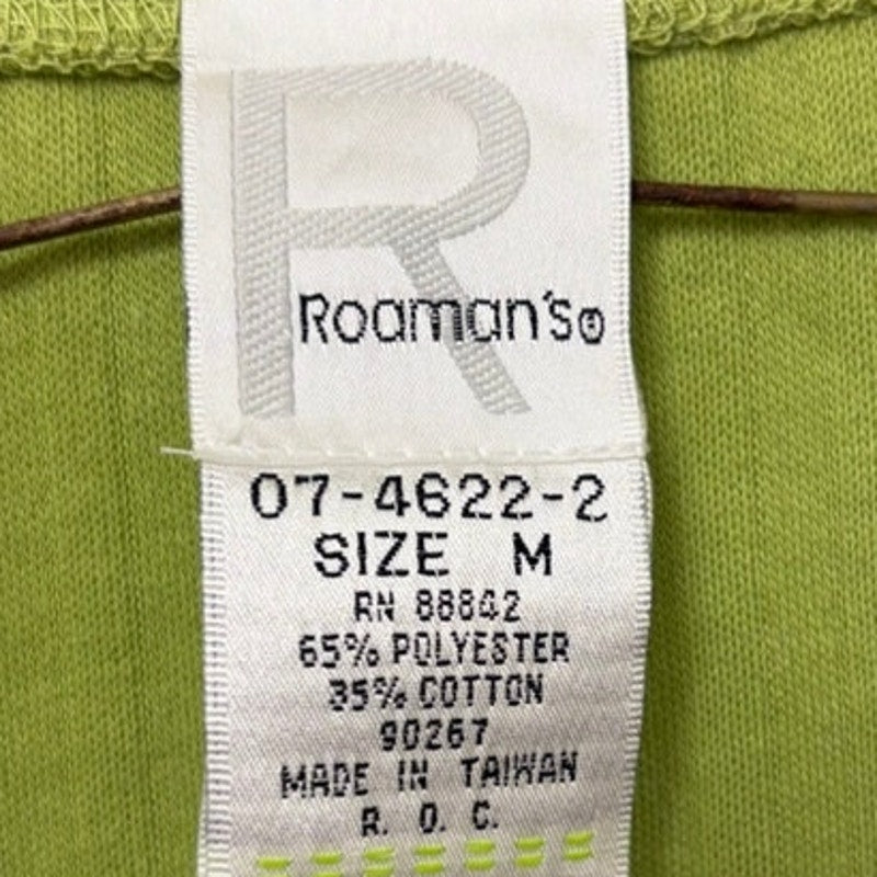 VTG Roaman's Green Ribbed Knit 3PC M Set - Cardigan, Tank & Elastic Waist Pants