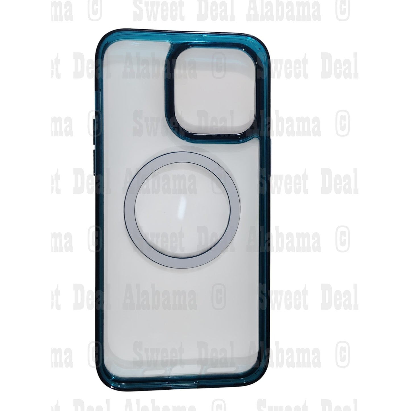 Quality of Life- For iPhone 14 Pro Max Case, Clear w/ Blue Trim Case