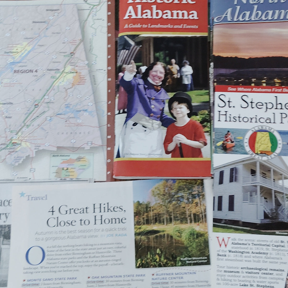 Vintage Alabama Travel Ephemera Lot - Maps, Guides, Brochures & More