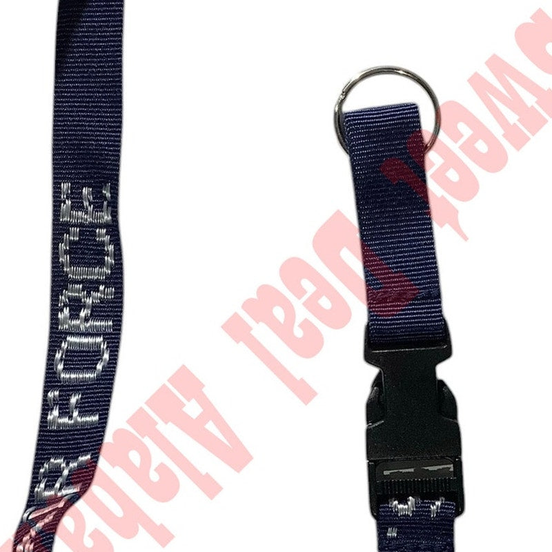 US Air Force Embroidered Lanyard, 3/4"W, Keyring, Key Chain, Blue w/ White Text