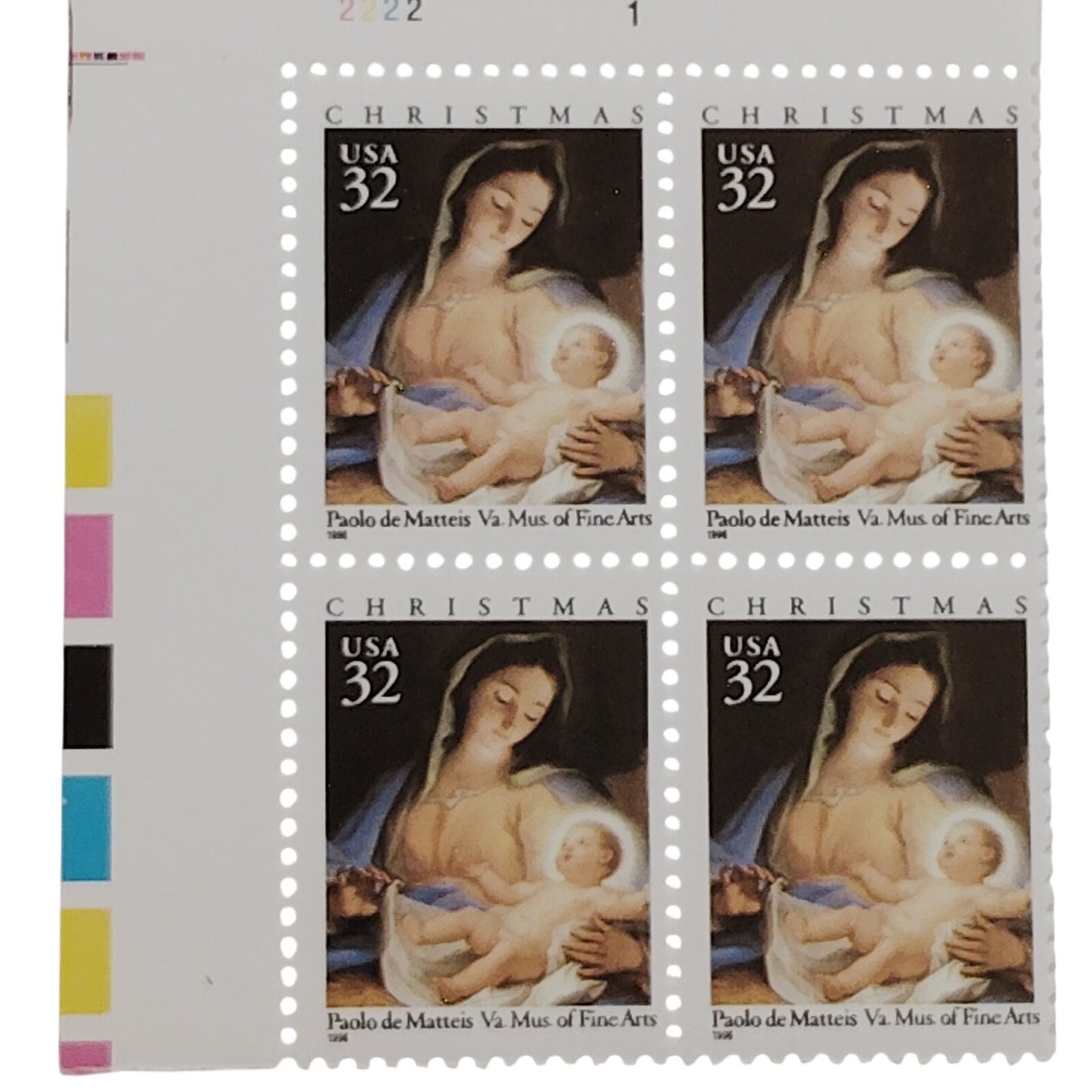 Block of 4 – 1996 USA 32¢ Traditional Christmas MNH Scott 3112 Plate Block