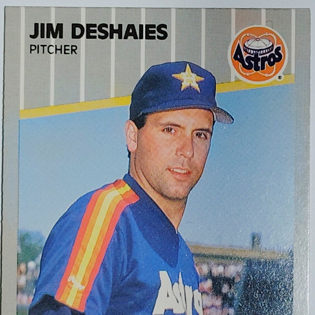 1989 Fleer Jim Deshaies #356 Houston Astros Pitcher - Rainbow Jersey VG/EX